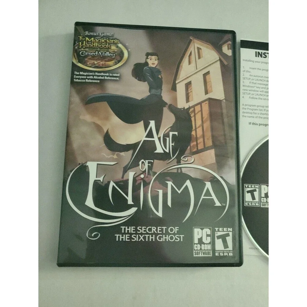 Age of Enigma Secret of the Sixth Ghost PC CD Rom Bonus Magicians Handbook Game
